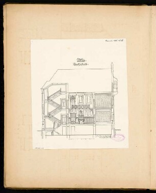 Villa Monatskonkurrenz November 1886: Querschnitt; Maßstabsleiste