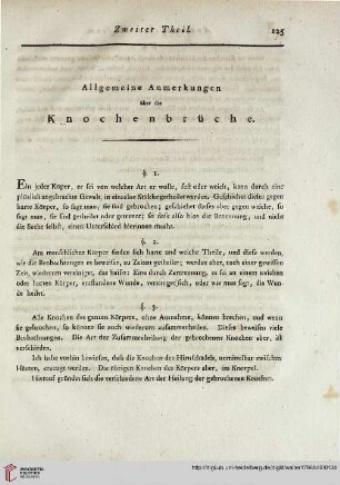 Allgemeine Anmerkungen über die Knochenbrüche