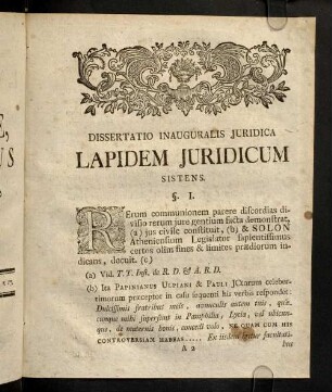 3-20, Dissertatio Inauguralis Juridica Lapidem Juridicum Sistens. Corollaria.