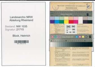 Entnazifizierung Heinrich Block , geb. 04.06.1902 (Bergmann)
