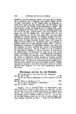 Mitteilungen aus dem In- und Auslande