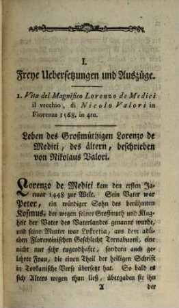 Magazin der italienischen Litteratur und Künste. 1, 1. 1780