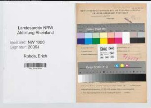 Entnazifizierung Erich Rohde, geb. 14.06.1914 (Polizeibeamter)