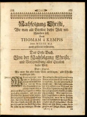 2. Die Nachfolgung Christi, D. Thom. a Kempis.