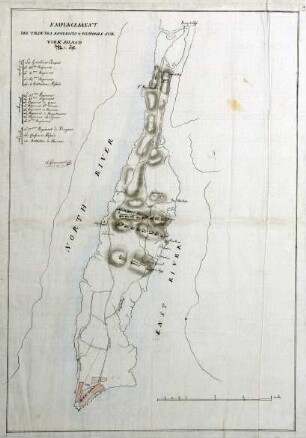 WHK 29 Nordamerikanische Kriege von 1775-1782: Stellung der englischen und hessischen Truppen auf New York Island, September 1782