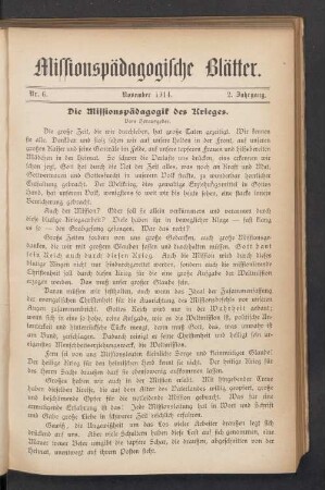 Nr. 6. November 1914