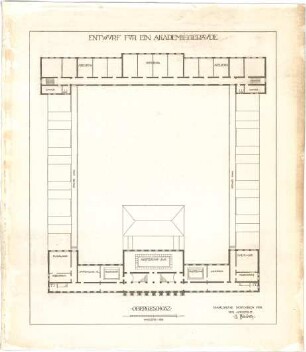 Billing, Hermann; Karlsruhe (Baden-Württemberg); Akademiegebäude - Grundriss OG