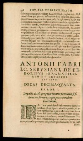 Antonii Fabri ... Decas Decimaquarta.