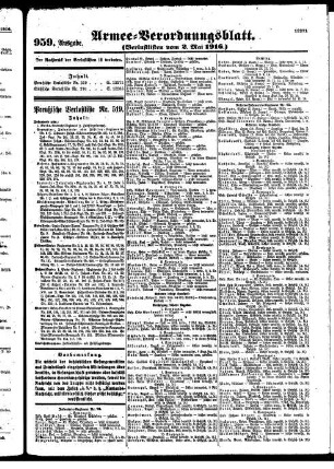 959. Ausgabe. Dienstag, 2. Mai 1916