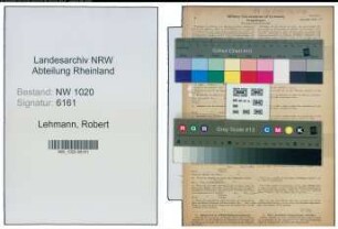 Entnazifizierung Robert Lehmann , geb. 19.10.1891 (Lehrer)