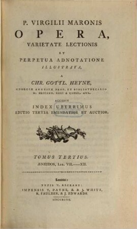 P. Virgilii Maronis Opera. 3, Aeneidos, Lib. VII. - XII.