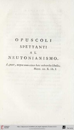 Opuscoli spettanti al neutonianismo
