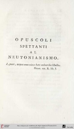 Opuscoli spettanti al neutonianismo