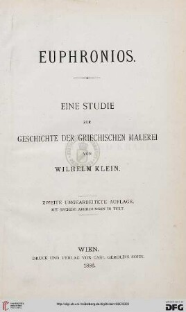 Euphronios : eine Studie zur Geschichte der griechischen Malerei