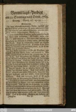 [No. 55.] Vormittags-Predigt am 22. Sonntage nach Trinit. 1762. Evang. Matth. 18, 23 - 35.