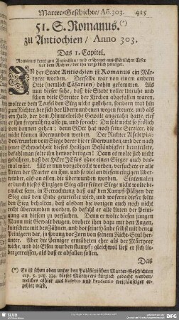 51. S. Romanus zu Antiochien, Anno 303