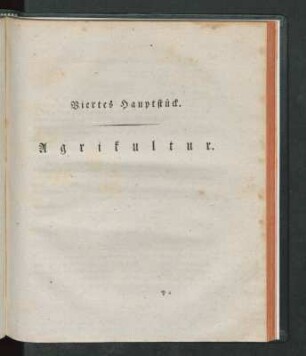 Viertes Hauptstück. Agrikultur