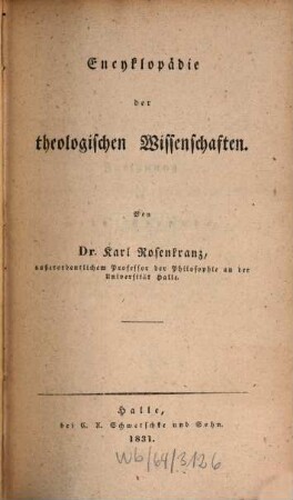 Encyklopädie der theologischen Wissenschaften