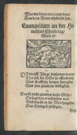Evangelium an der Himelfart Christi tag ...