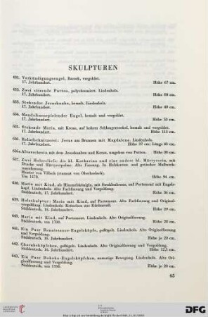 Skulpturen (Nr. 631-696)