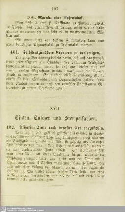 XVII. Tinten, Tuschen und Stempelfarben