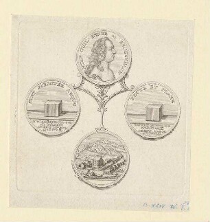 Medaille mit drei Reversen auf Hieronymus Guilielmus Ebner von Eschenbach