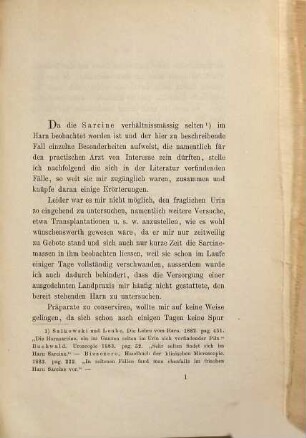 Ein Beitrag zur Casuistik der Harn-Sarcine : Inaug.-Diss.