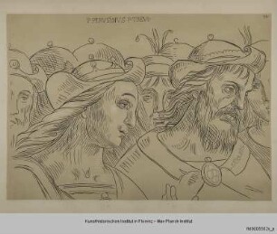 Zwei der Heiligen drei Könige (nach Peruginos Anbetung der Könige in der Kirche Madonna delle Lacrime in Trevi)