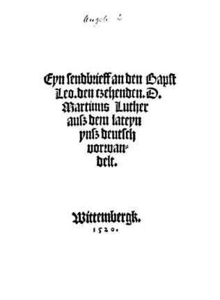 Eyn sendbrieff an den Bapst Leo den tzehenden