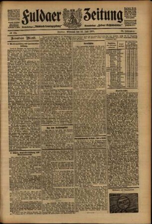 Zweite Ausgabe vom Mittwoch, den 29. Juli 1908.