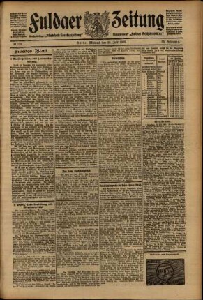 Zweite Ausgabe vom Mittwoch, den 29. Juli 1908.