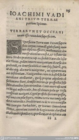 IOACHIMI VADIANI TRIUM TERRAE partium Epitome.