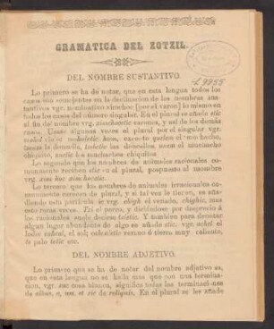 Del nombre sustantivo.