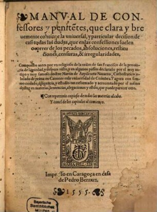 Manual de confessores y penitentes