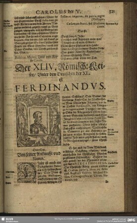 Der XLIV. Römisch: Keiser, Unter den Deutschen der XL. ist Ferdinandus