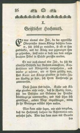 X. Geistlicher Hochmuth.