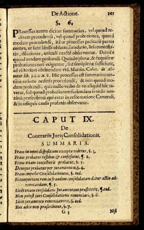 Caput IX. De Contrariis Juris Consolidationis.