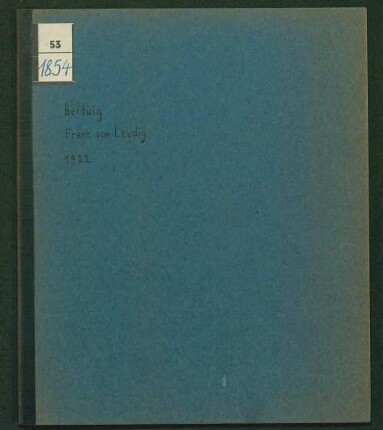 Franz von Leydig : geb. 21. Mai 1821, gest. 13. April 1908 ; 1875 - 1887 Professor der vergleichenden Anatomie und Zoologie an der Universität Bonn ; Rede, am 25. November 1922 zum hundertsten Geburtstag gehalten