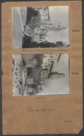 Schloß Susagano nach der Beschießung durch die Italiener