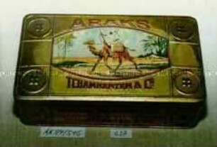 Blechdose für 100 Stück "ARAKS TCHAMKERTEN UND Co. GRANDE MANUFACTURE DE CIGARETTES EGYPTIENNES"