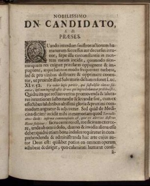 Nobilissimo Dn. Candidato, S. D. Præses.
