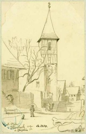 Ittersbach Kirchplatz mit Pfarrkirche