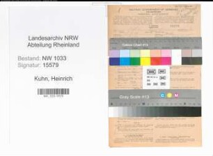 Entnazifizierung Heinrich Kuhn , geb. 17.08.1894 (Polizeianwaerter)