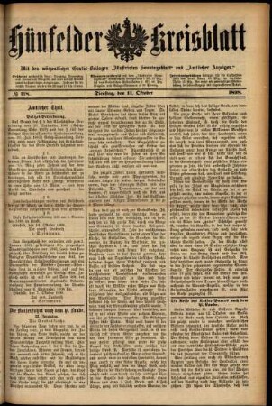 Ausgabe vom Dienstag, den 11. Oktober 1898.