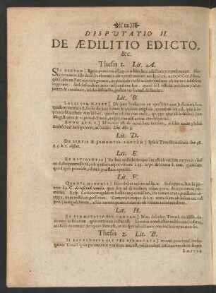 Disputatio II. De Aedilitio Edicto