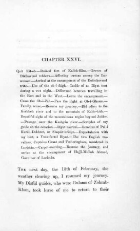 Chapter XXVI: Continuation of the Route