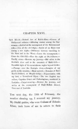 Chapter XXVI: Continuation of the Route