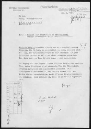 Großaltdorf-Lorenzenzimmern mit Kerleweck und Stadel: Visitationsbericht mit Pfarrbericht 1964