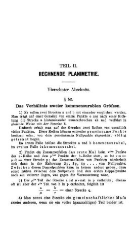 Teil II. Rechnende Planimetrie.