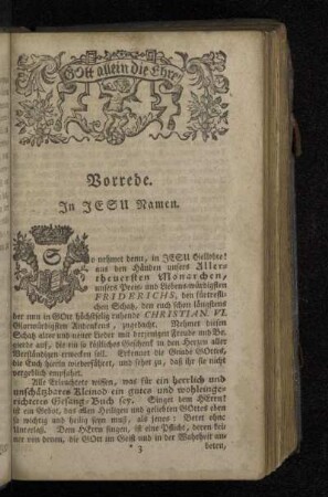 Vorrede. In Jesu Namen.